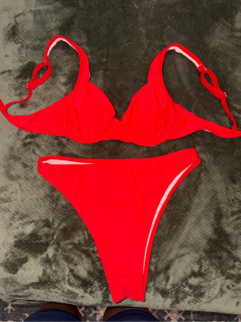 Cupshe Vibrant Red Two-Piece Bikini Set